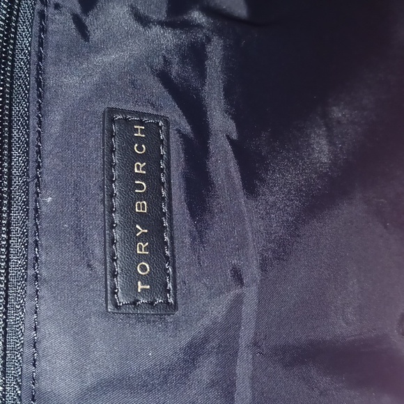 TORY BURCH BLACK NYLON ZIPPERED SHOULDER/TOTE BAG PURSE - Picture 5 of 5